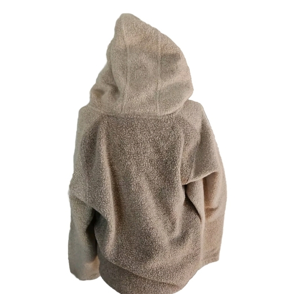 Outdoor Voices Womens Megafleece Tan Snap Up Warm Hoodie M - Picture 4 of 13